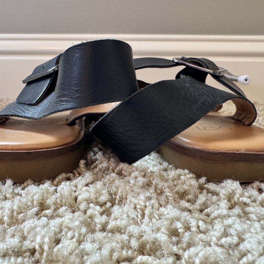 Franco Sarto Women's Leather Strappy Sandals Black. Size 10. Like New. - Picture 4 of 7